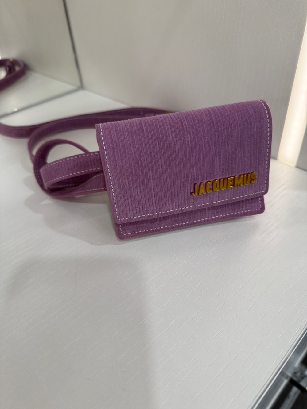 Jacquemus Lilac Mini Crossbody with Gold Logo